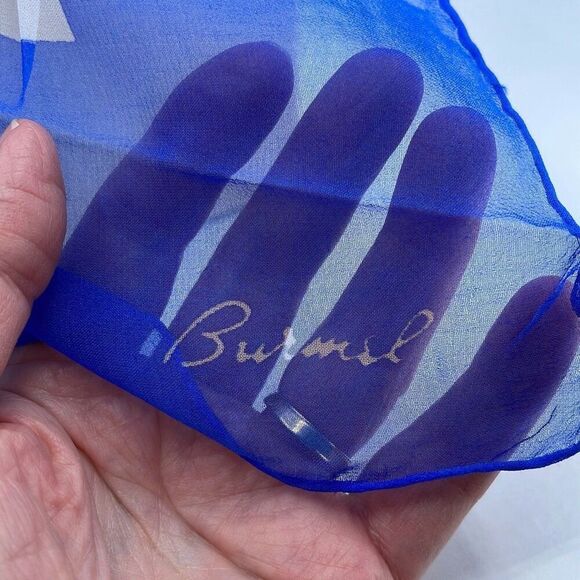 Vintage Burmel flower abstract print rectangle scarf. - Picture 2 of 7